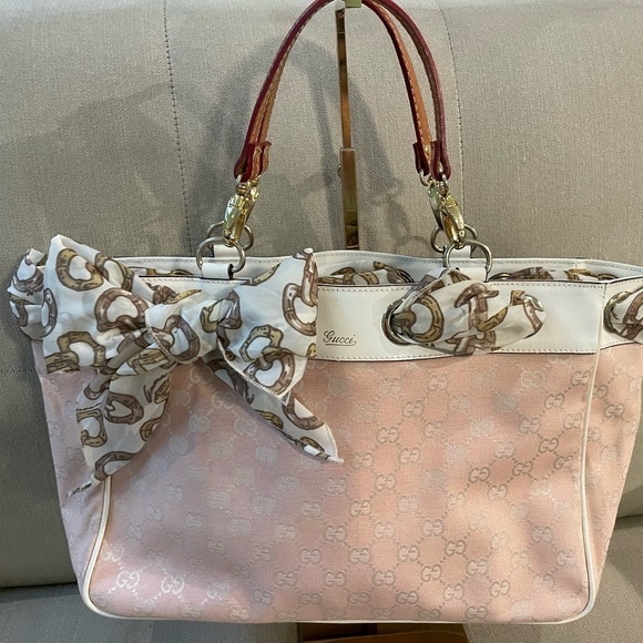 Gucci Handbags - Authentic Gucci  Positano Scarf tote Bag Pink